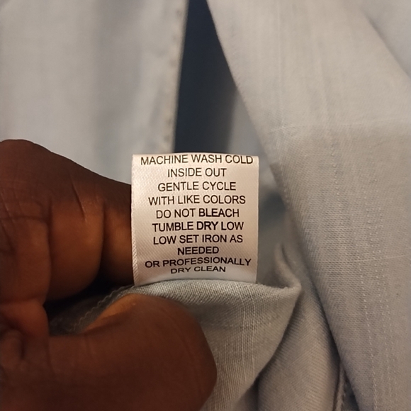 Hester And Orchard Light Blue Women's Button Up 100% Tencil Raw Hem Top Size L - Picture 5 of 9